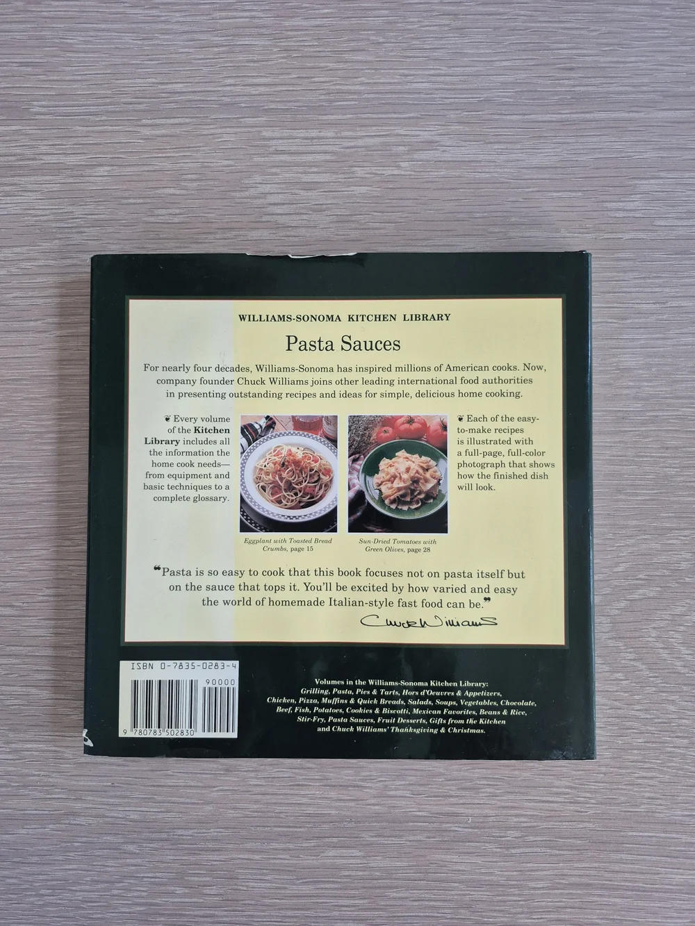 Williams Sonoma Pasta Sauces Cookbook - Hardcover
